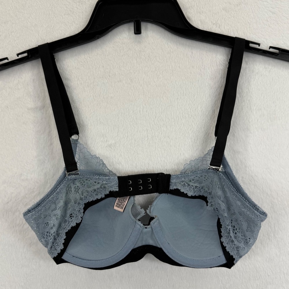 Victoria's Secret Dream Angels Lined Demi Bra Blue Lace 32C‎ - Picture 3 of 8